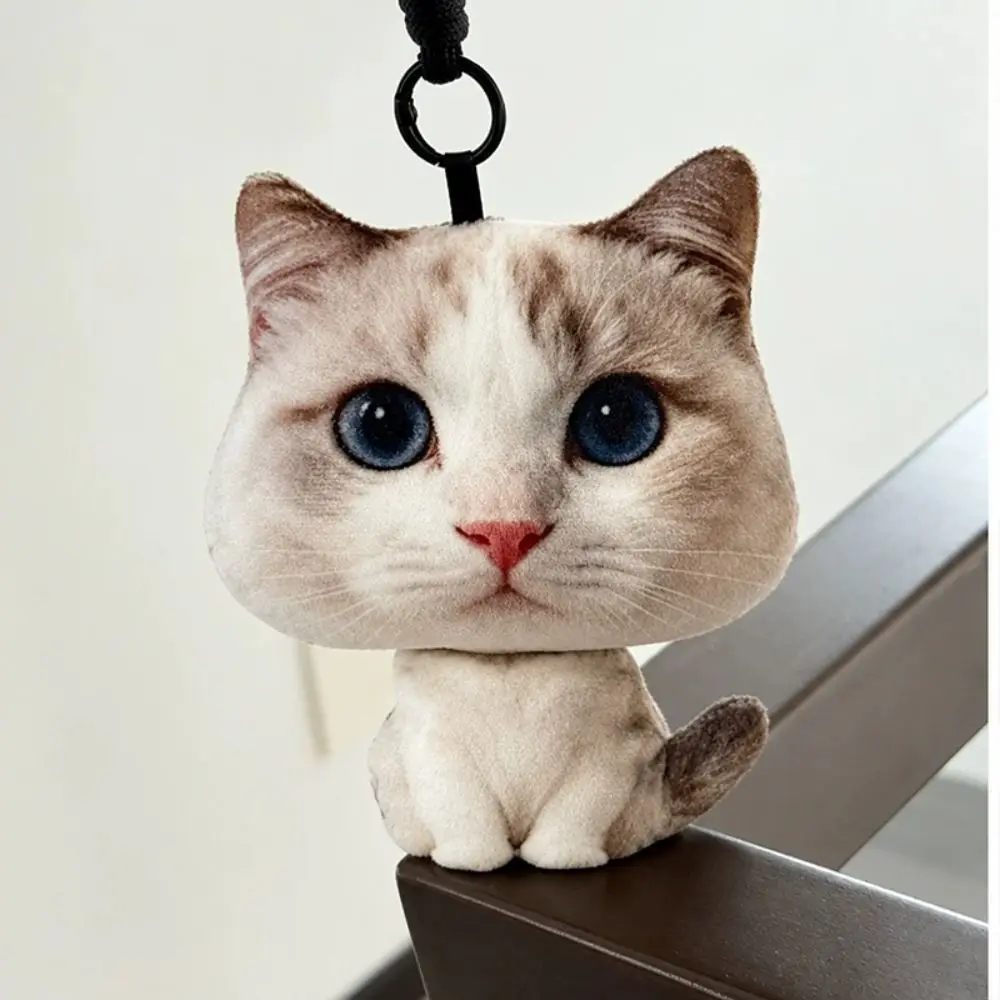 Creative Big Headed Cat Pendant 3D Printing Cute Cartoon Cats Animal Pillow Simulation Realistic Cat Sofa Cushion Home Decor