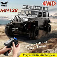 MN128 1/12 RC Car 4WD Jeep Model 2.4G Remote Control LED Light 4X4 Off Road 4WD Climbing RC Truck Electric Toy Car Gift for Boy