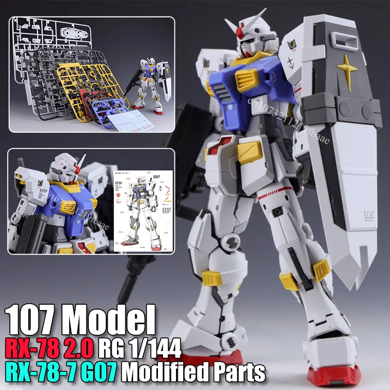 107 Modeli do Składania RX-78 2.0 RG 1/144 RX-78-7 G07 Części Modyfikowane Zabawka Model do Składania Akcesoria Detale Zamienne Model Mobile Suit