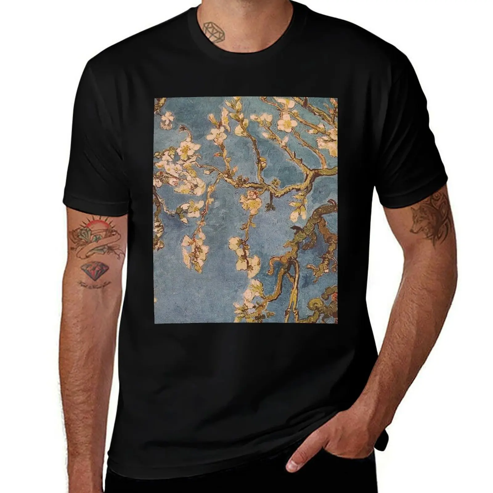 Van Gogh Impressionist Branches T-Shirt Casual All Match Tee Shirt for Men T-Shirt