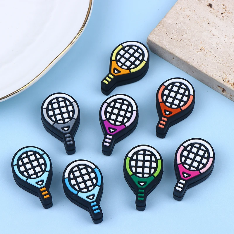 

Tennis Racket Shape Multi-Color Shock Absorber Silicone Sports Durable Tennis Squash Badminton Staff Accessories