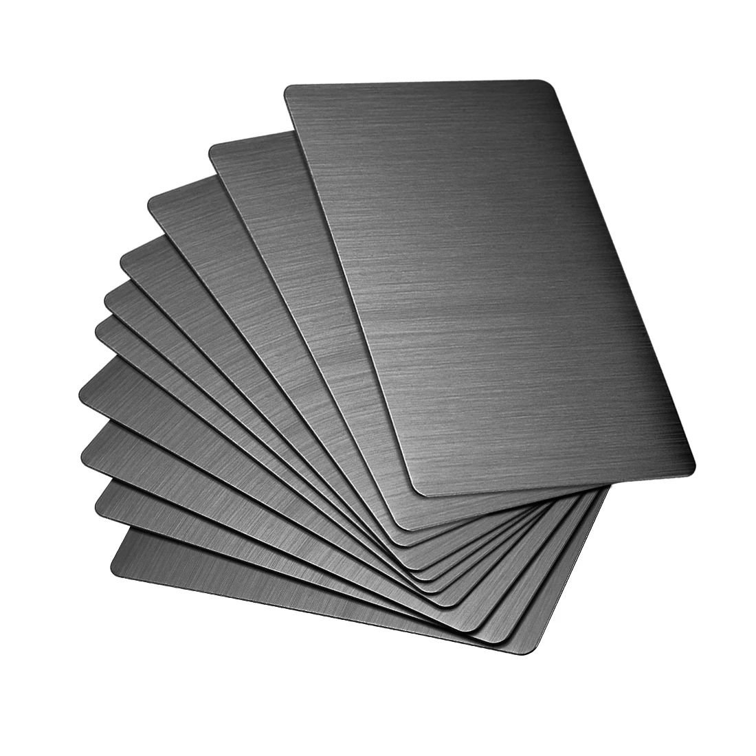Imagem -03 - Uxcell 15 Peças Grosso 0.4 mm em Branco Cartão de Visita do Metal 88x53 mm Placa Tom Prata Aço Inoxidável