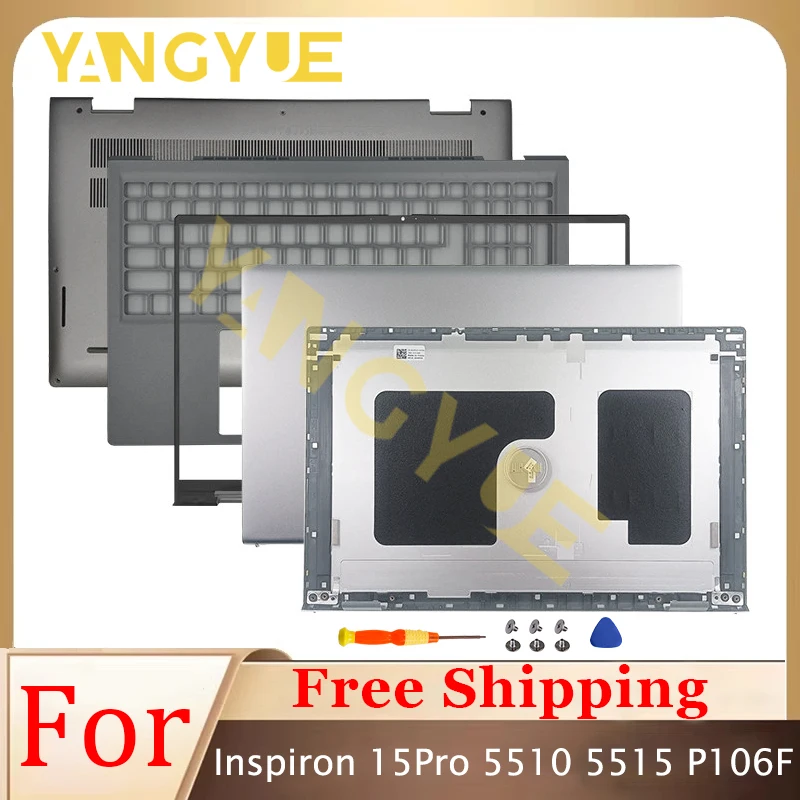 Replace Cover For Inspiron 15Pro 5510 5515 P106F LCD Screen Back Cover 0CHFVW Front Bezel Hinges Palmrest Bottom Case 15.6inch