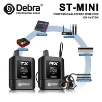 Debra ST-mini Estéreo UHF IEM Sistema de monitorización intrauditiva inalámbrico, portátil y recargable para monitoreo de audio Rendimiento al aire libre