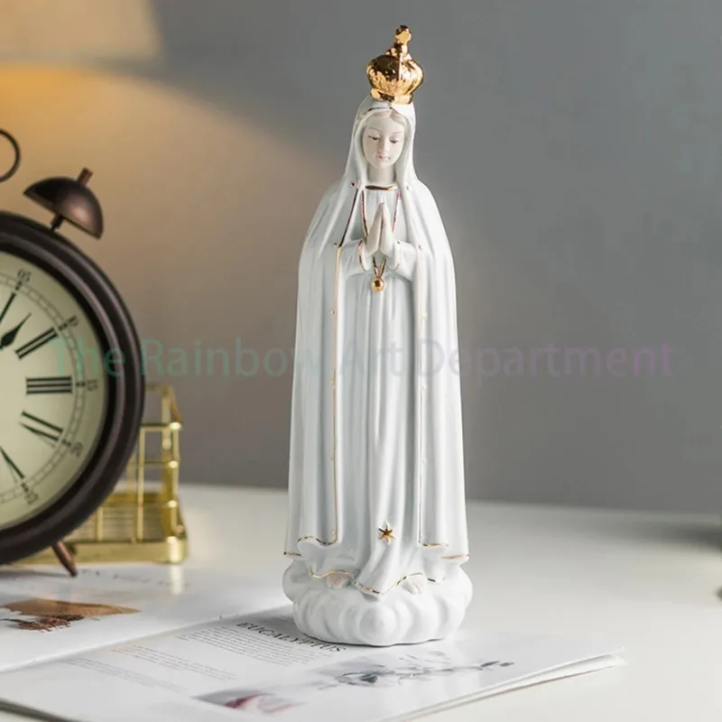 

1pc, Ceramics Our Lady Mary, Rose Fatima Virgin Mary statue, Church decorations Holy image, Ceramic gifts, home crafts ornaments