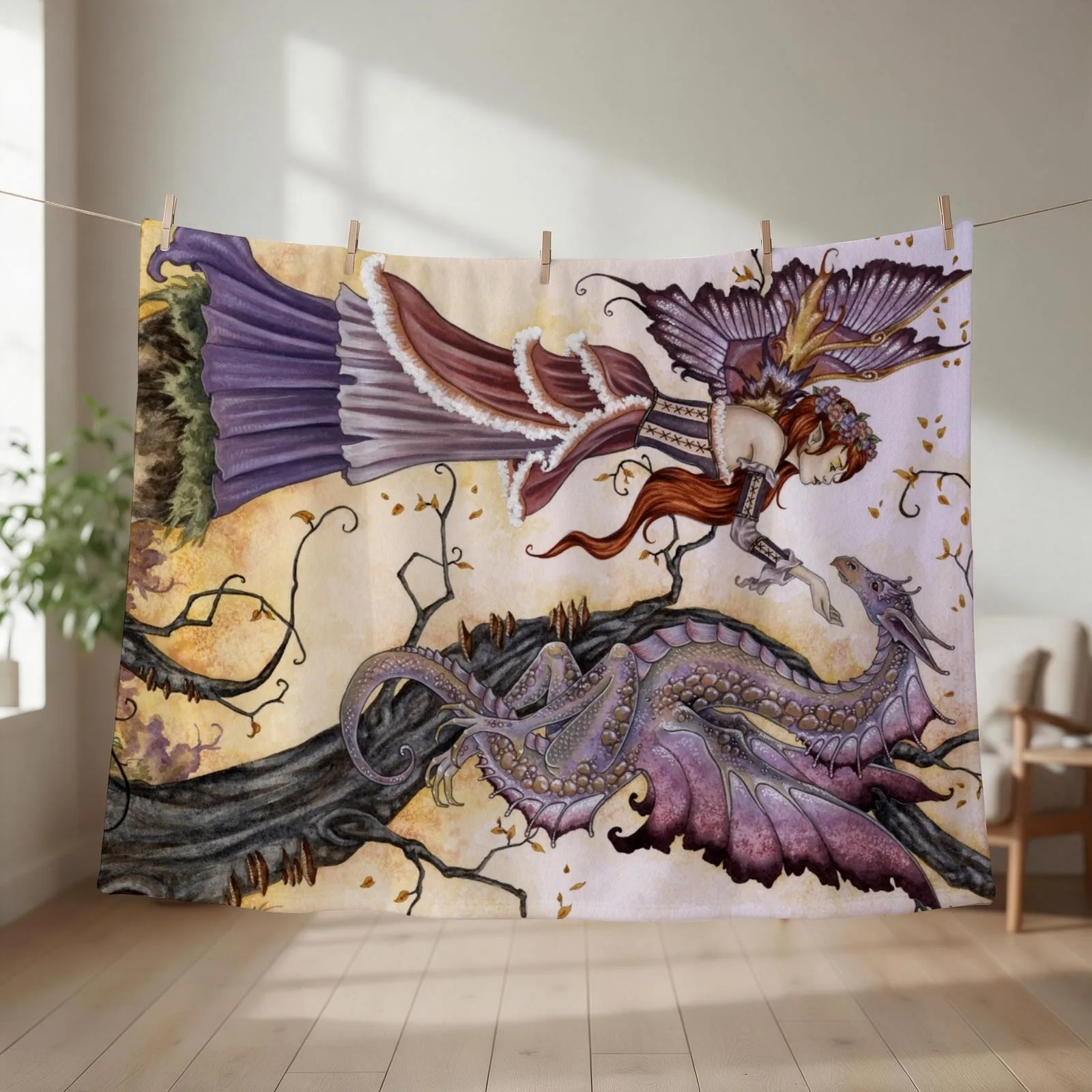 The Dragon Charmer Throw Blanket couch cozy soft plush fuzzy picnic outdoor blanket