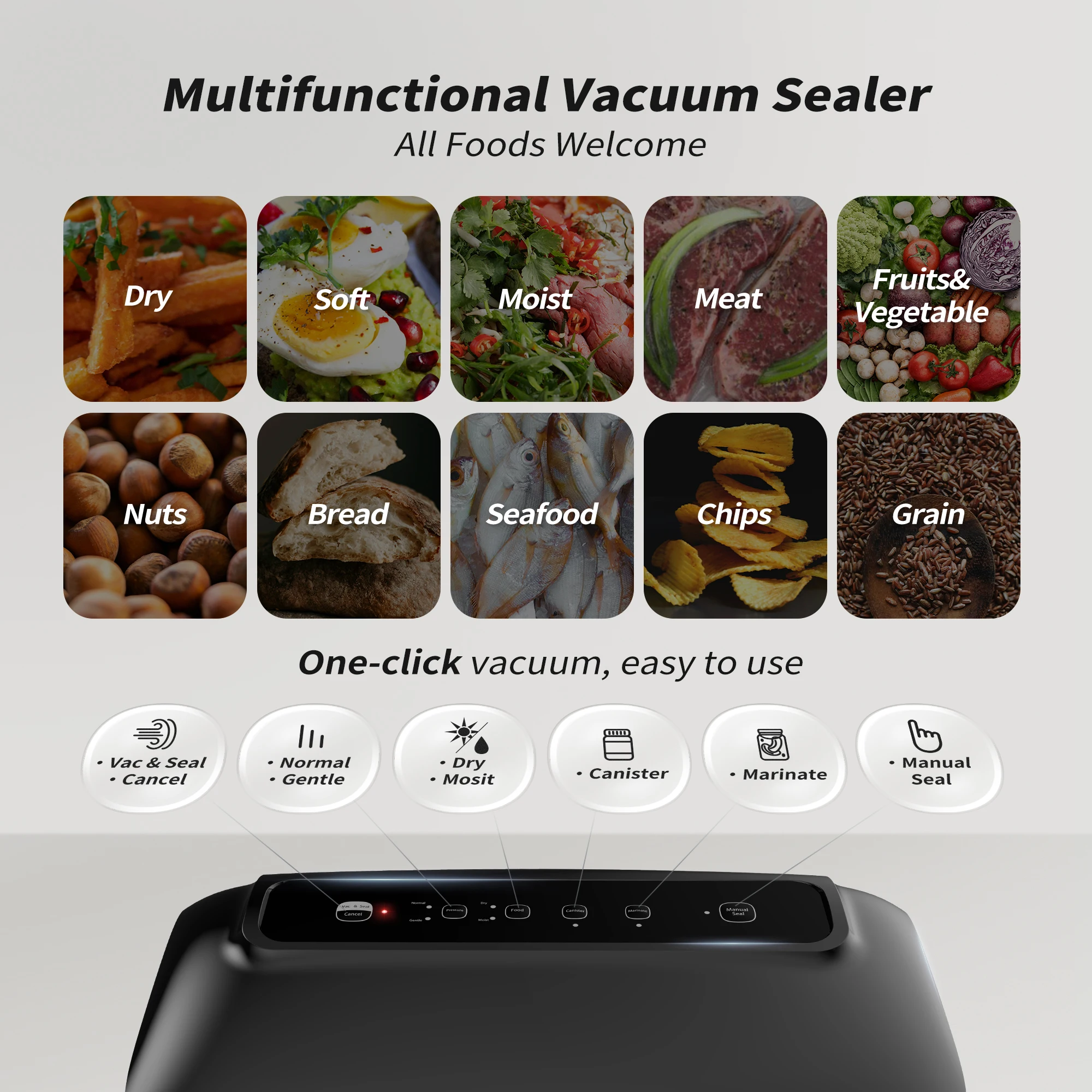 STLF دروبشيبينغ فراغ السدادة للمطبخ المنزلي بما في ذلك 5 قطعة أكياس حفظ الطعام التجارية الصغيرة فراغ الغذاء الختم #3