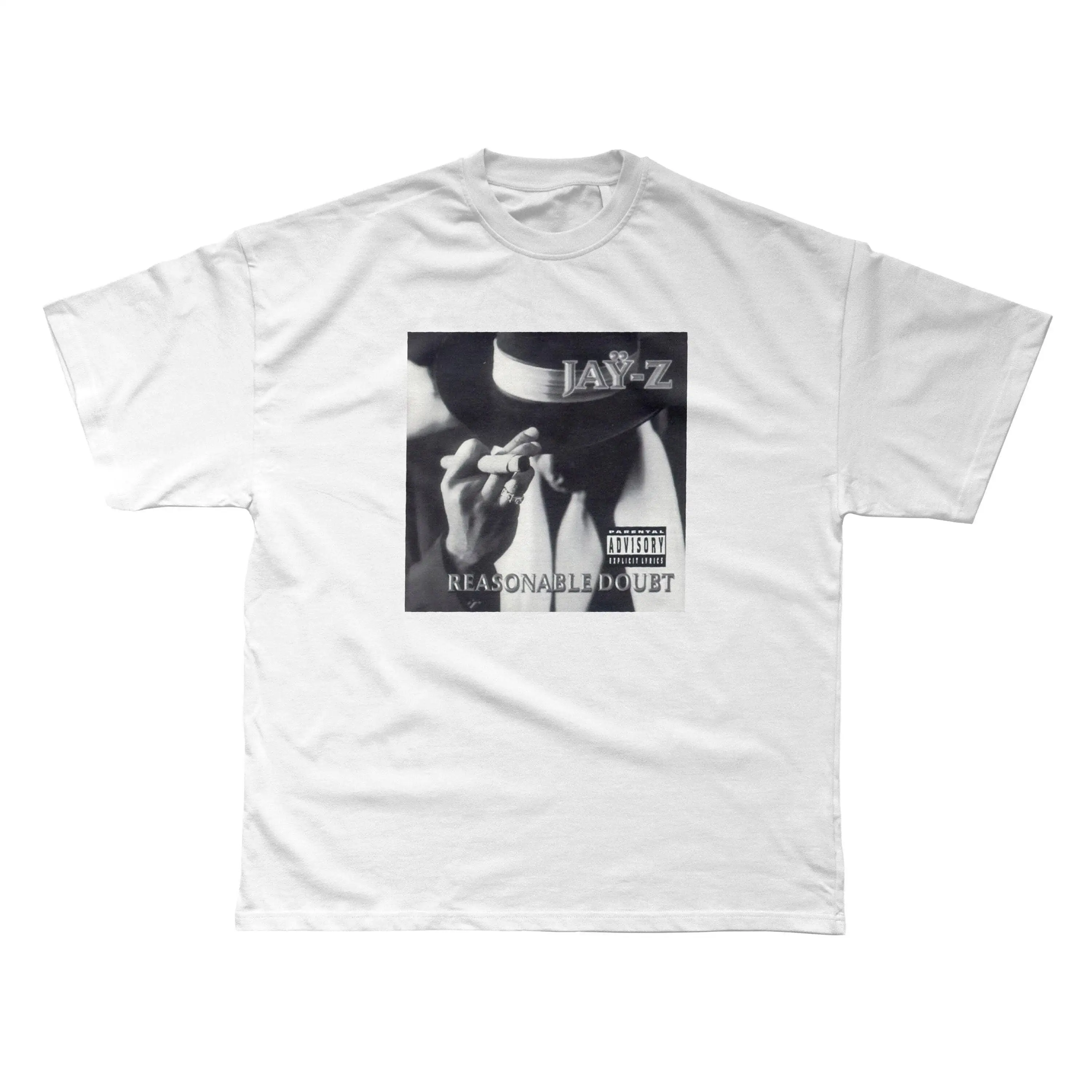 Jay-Z Reasonable Doubt Album Cover Graphic T Shirt Vintage Old School Hip Hop Oversized Cotton Unisex Short Sleeve Rap Fan Tees