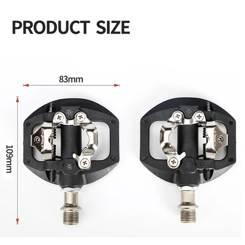 Imagen 2 del producto Pedales de bicicleta de montaña TANKE, 3 rodamientos sellados SPD, Pedal plano y de bloqueo doble sin clip, pedales de ciclismo de aluminio, accesorios de ciclismo de nailon