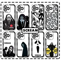 Ghostface Fear Scream Movie Phone Case For Samsung S24 S23 S22 S21 S20 S10 FE Note20 Note10 Plus Ultra 5G Clear Soft TPU Cover