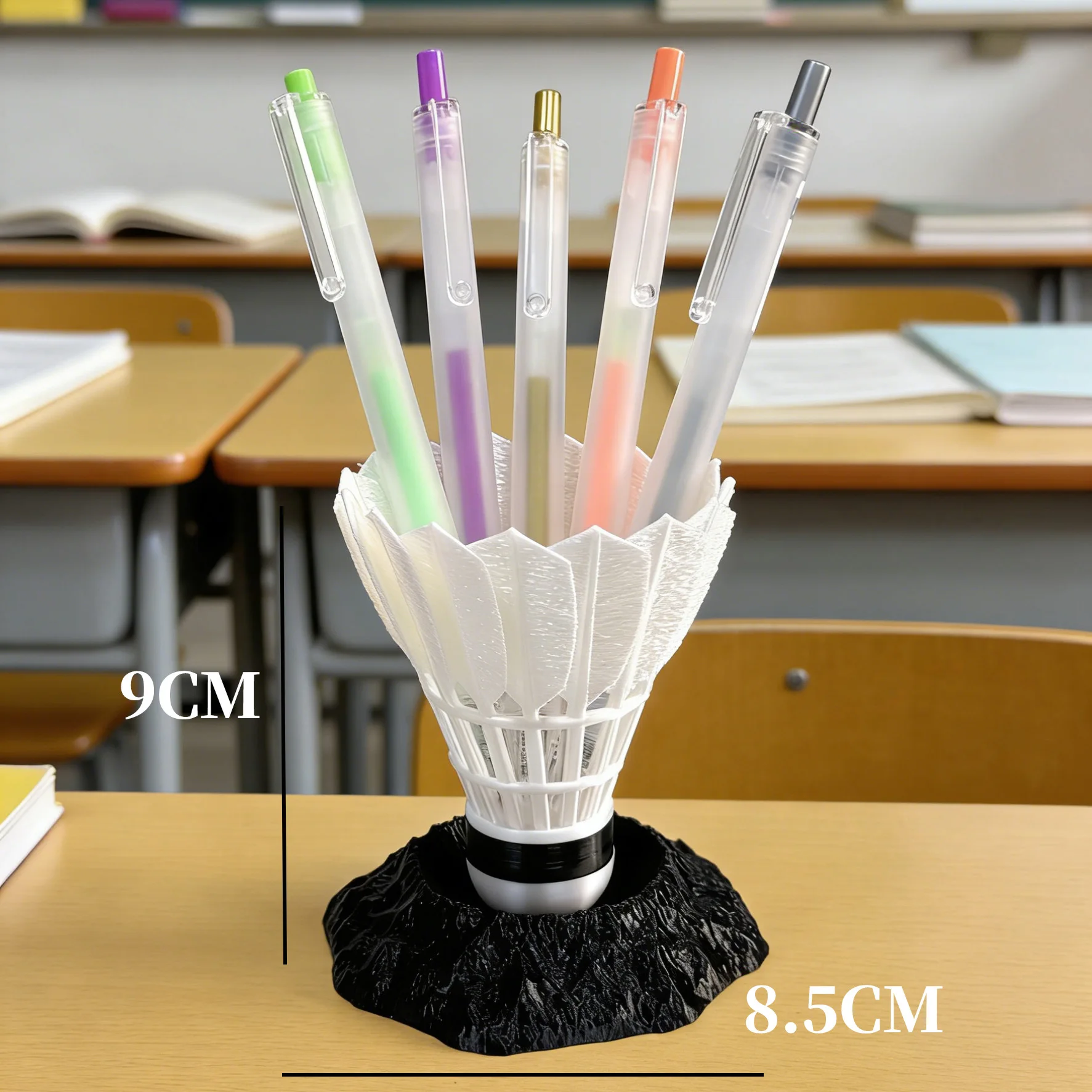 

Creative Pen Holder Badminton Shaped Pen Holder Storage Stationery Ornament PLA Material Business Gift