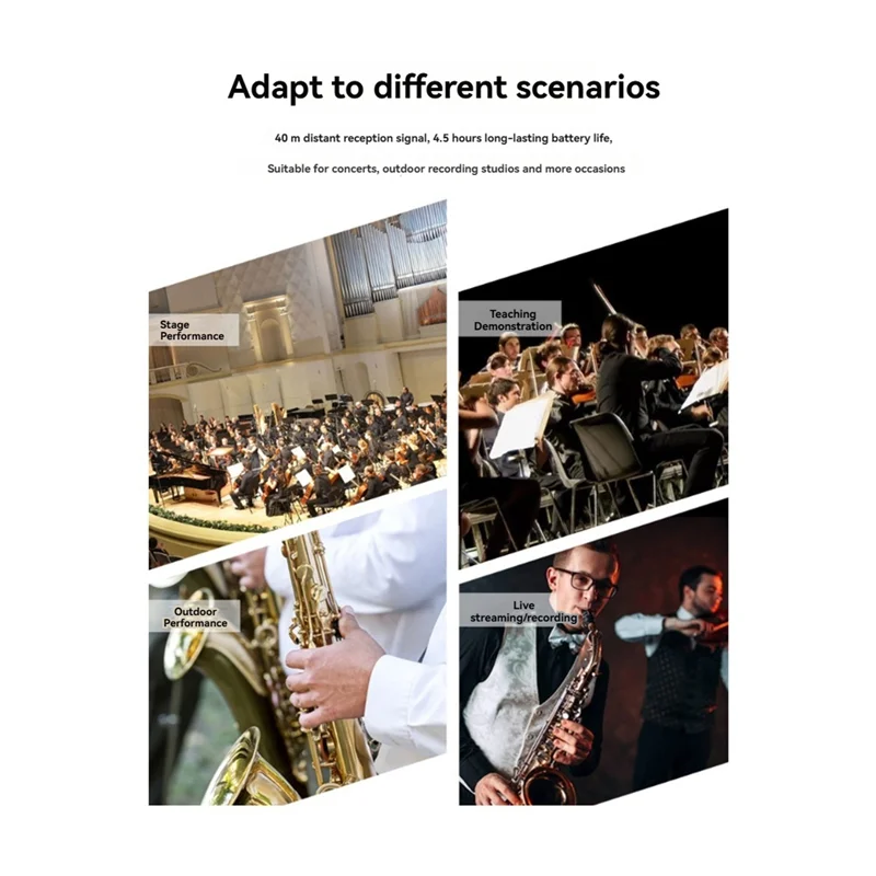 Sistem Mikrofon Nirkabel APPLIA-UHF 2.4G Untuk Instrumen Penerima Dan Pemancar Set Untuk Saksofon