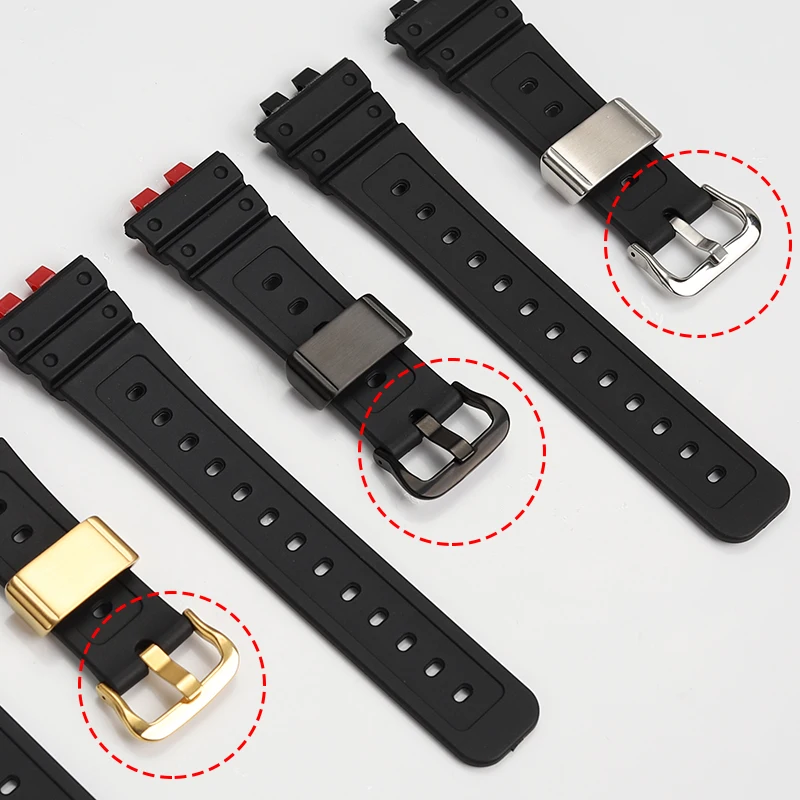 นาฬิกาโลหะสําหรับ Casio G-shock DW-5600 GW-M5610 GW-B5600 GMW-B5000 GST-B100 เข็มสแตนเลสอุปกรณ์เสริมหัวเข็มขัด 19 มม.