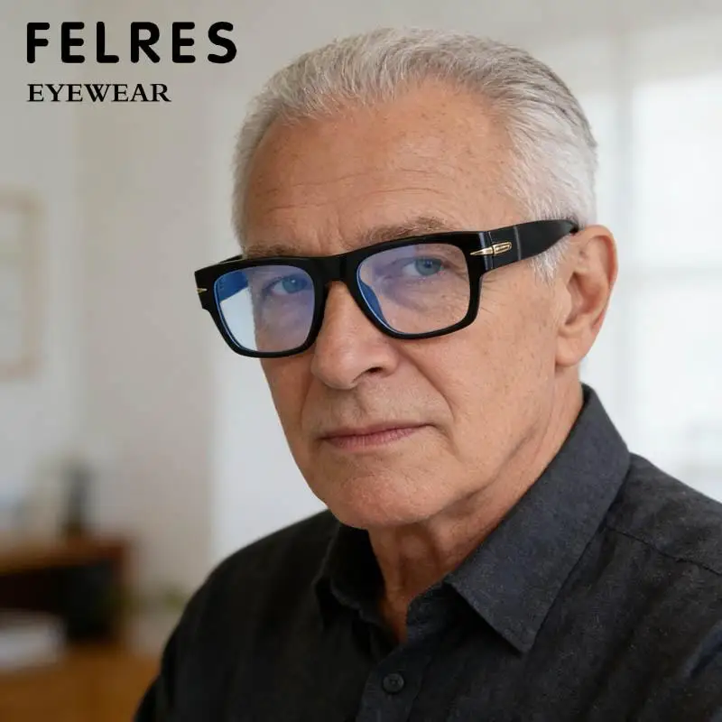 Thick Frame Square Blue Light Blocking Reading Glasses Men Women Trendy Prescription Optical Eyeglasses Presbyopia Readers