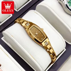 OLEVS 5501 Top Brand Original Quartz Watch For Women Tungsten Steel Strap Luxury Woman Wristwatch 30M Waterproof Fashion Watch