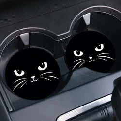 2PCS Silicone Car Cup Coaster Waterproof Non-Slip Sift-Proof Spill Saucer with Lift Notch Car Interior Accessories