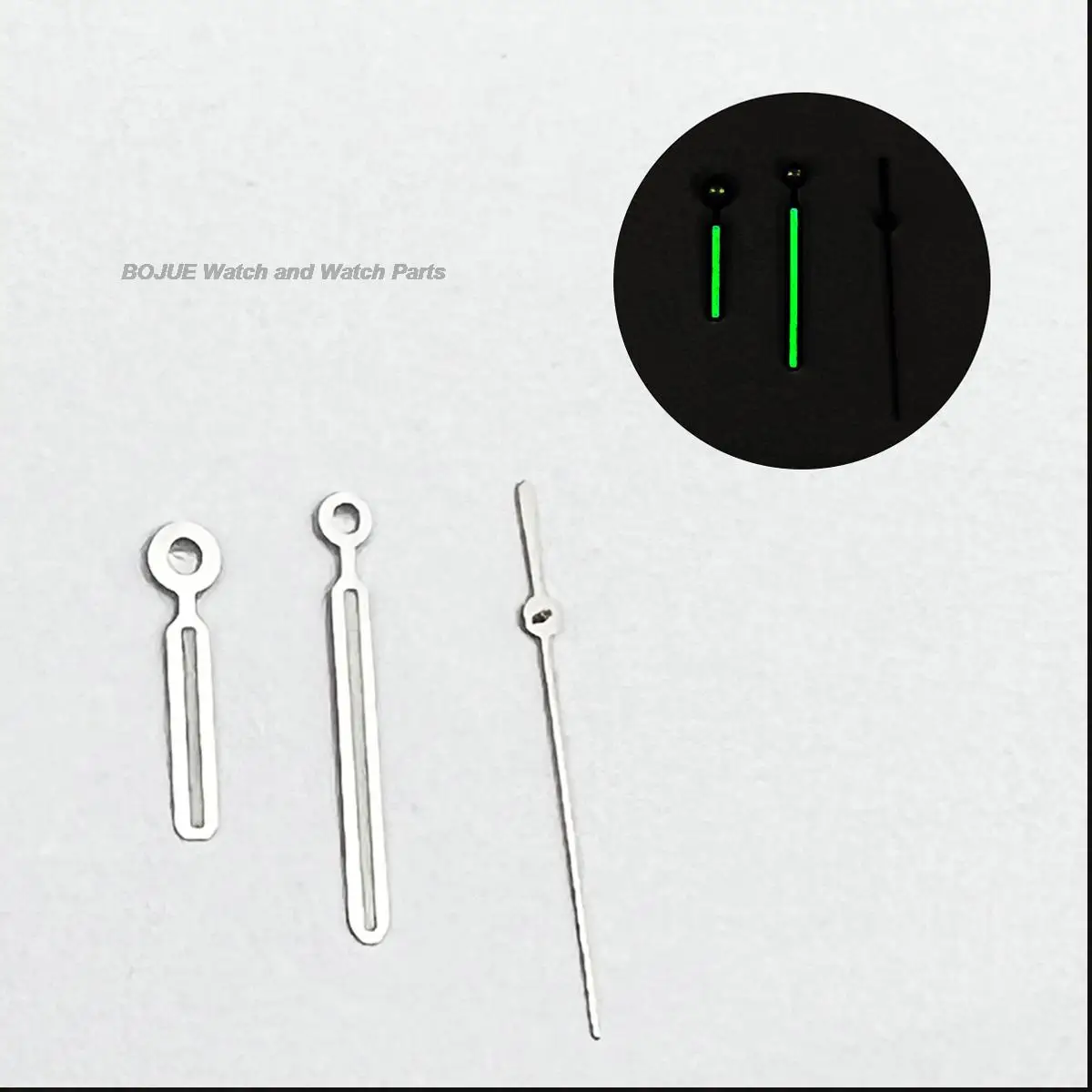 

Silver Watch Hands Set Green Luminous for Royal Oak NH35A/NH36/4R/7S Movement Modified Watch Parts Pointers 3Pins Needles