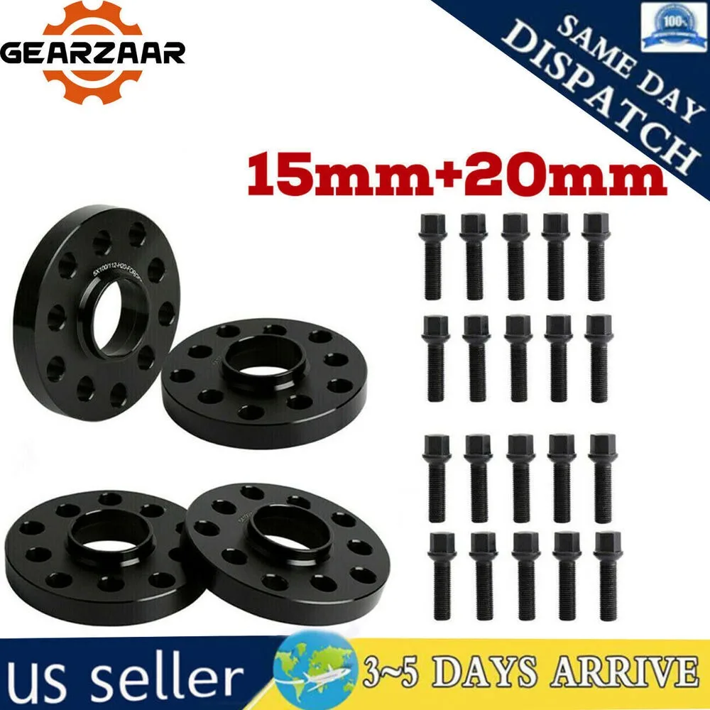 

4* for Audi VolksWagen Staggered Wheel Spacers 5x100 5x112 15MM & 20MM 57.1 mm