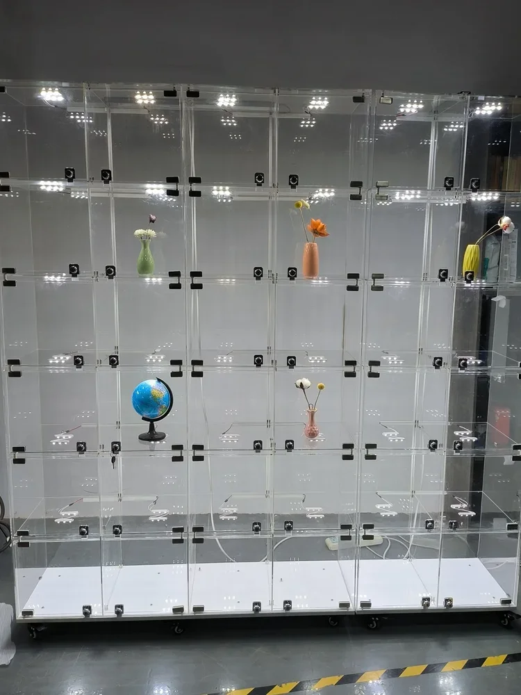 

Handmade model, colored transparent acrylic display cabinet, dust-proof belt, door decoration display