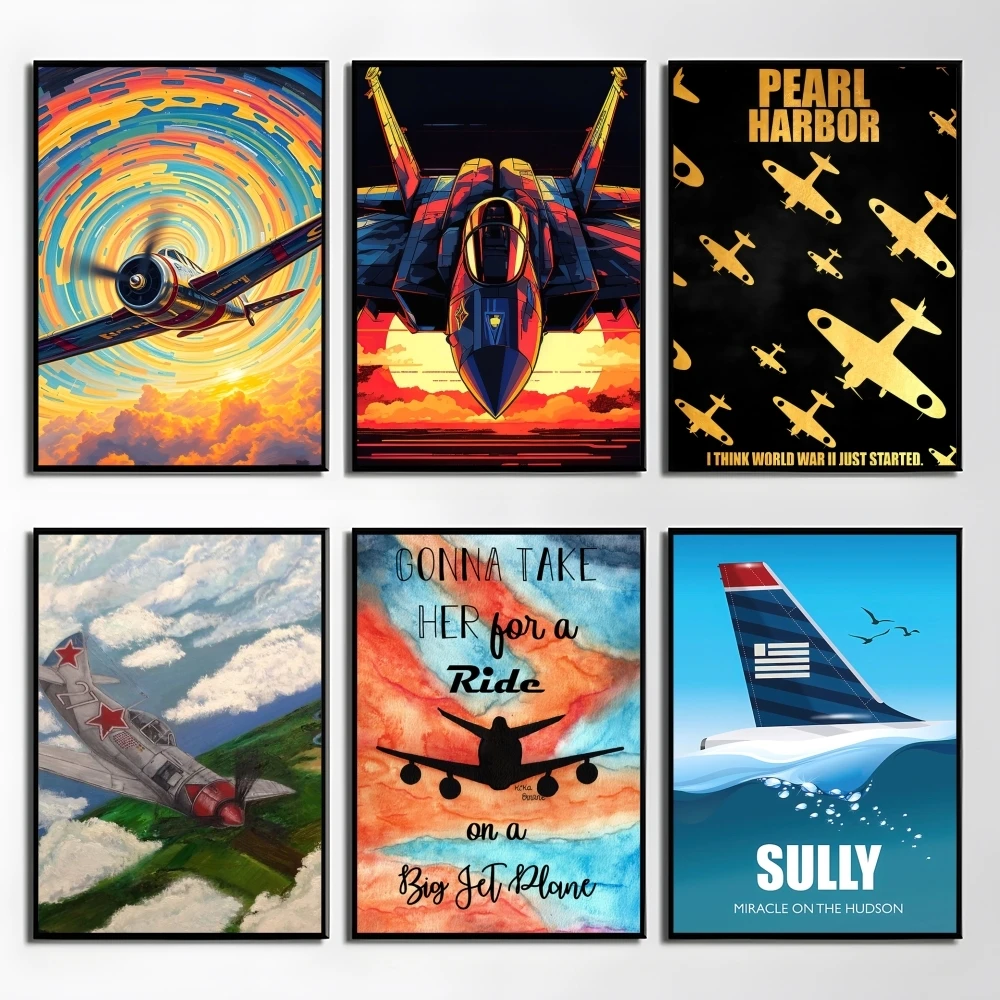 

Yellow Plane Adventure Poster Perfect Sticker Self Adhesive Wall Art Designed for Home Office Dining Spaces