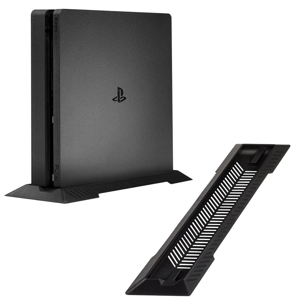 PS4 Slim Vertical Stand for Playstation 4 Slim with Built-in Cooling Vents and Non-slip Feet Steady Base Mount