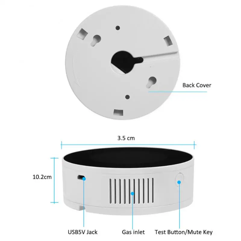 Tuya WiFi Natural Gas Sensor Combustible Gas Leak Detector Smart Home Gas Alarm Smart Life APP Control Security Protection