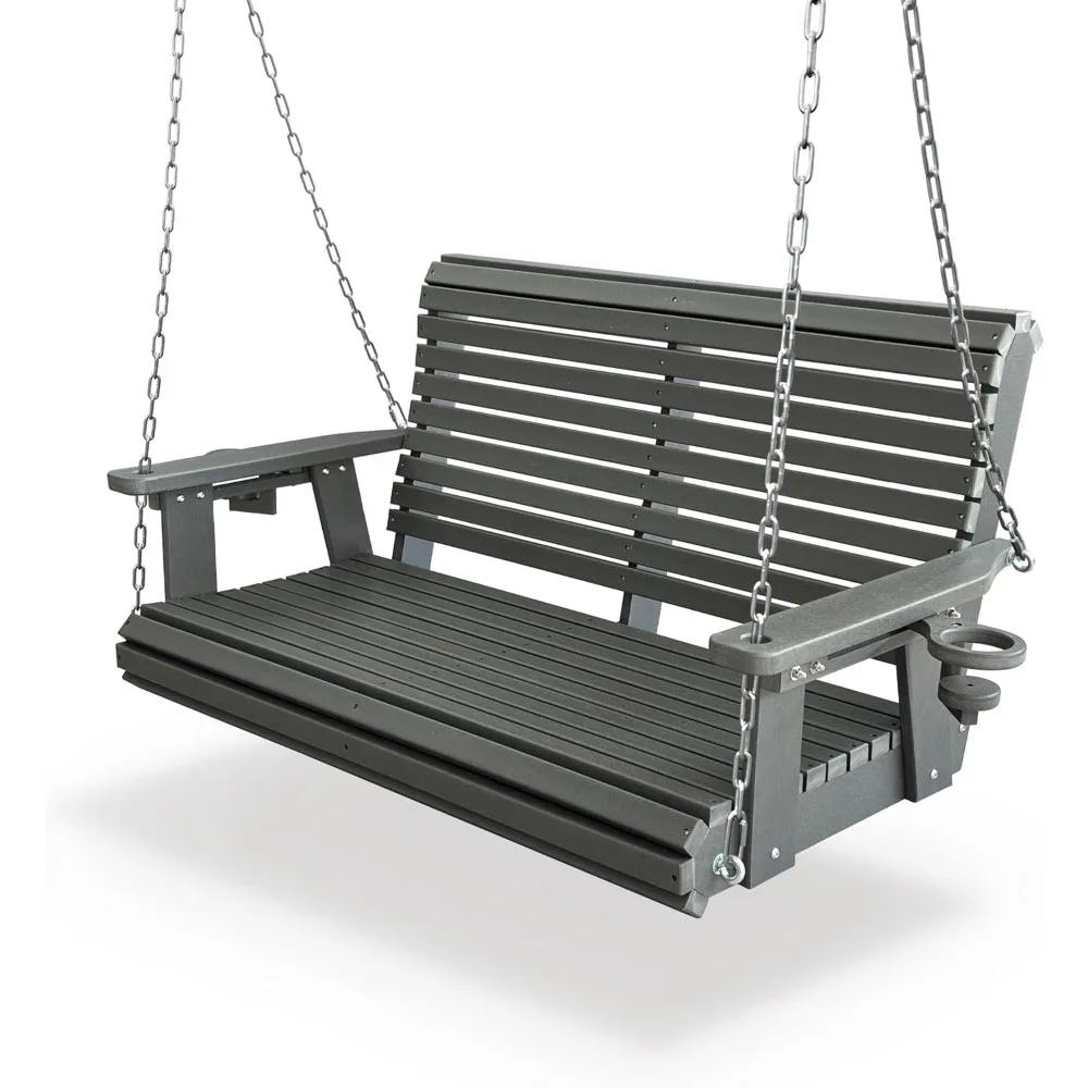 

Heavy-Duty HDPE Outdoor Porch Swing with 18/8 Stainless Steel Bolts, Ergonomic Design, Weather-Resistant, Supports Up to 1200 LB