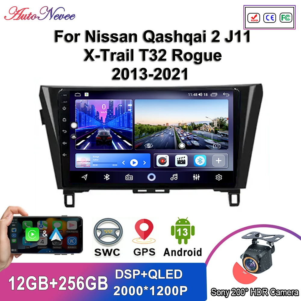 

Android 13 Multimedia For Nissan Qashqai 2 J11 X-Trail T32 Rogue 2013-2021 Auto Radio Multimedia Player Stereo Head Unit 5G Wifi