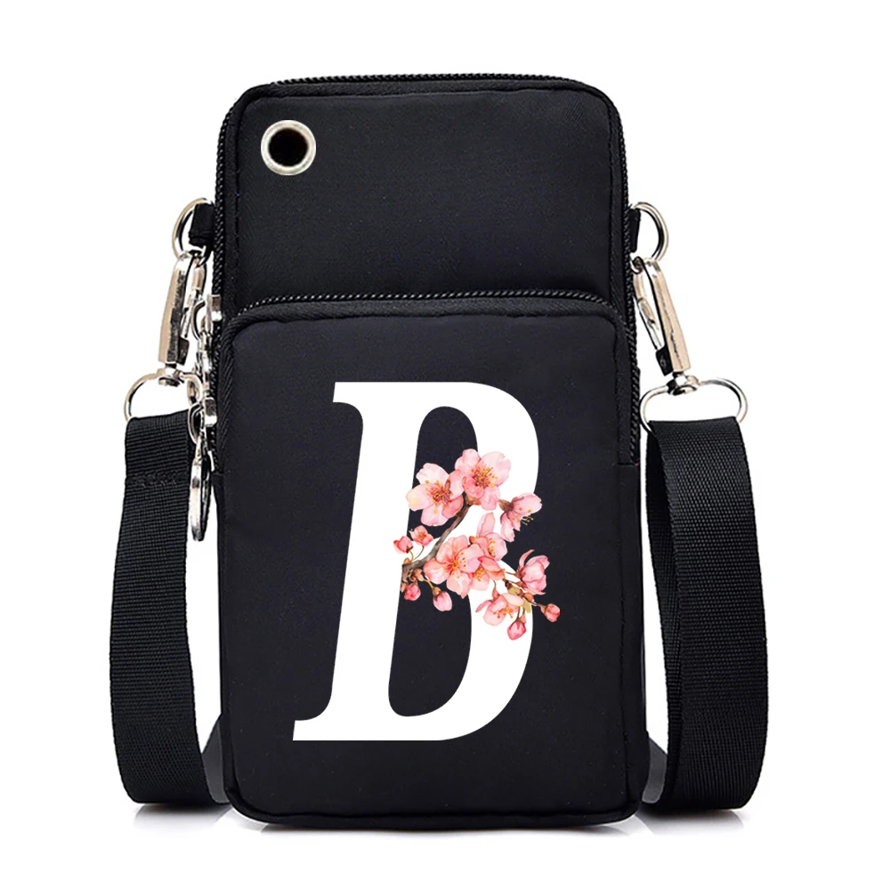 Crossbody Bags for Women Floral 26 Alphabet Multifunction Casual Mini Mobile Phone Bag Vintage Letters Teen Purse Shoulder Bag