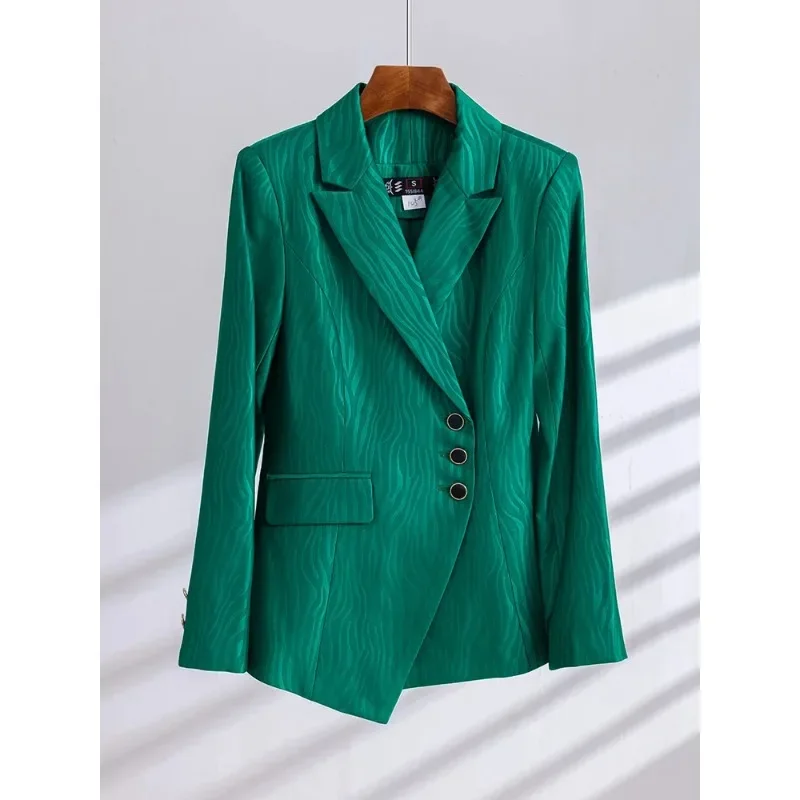 Autunno inverno donna pantalone da donna abbigliamento da lavoro da donna Set da 2 pezzi donna kaki verde nero a righe formale Blazer e pantaloni