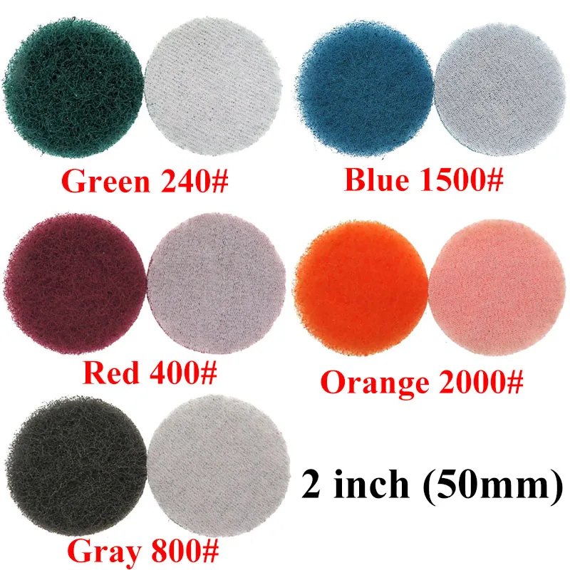 

1-100pcs 2 Inch 50mm Round Nylon Flocking Scouring Pad Fiber Abrasive Sanding Discs for Rust Removal Dusting Polishing Grinding
