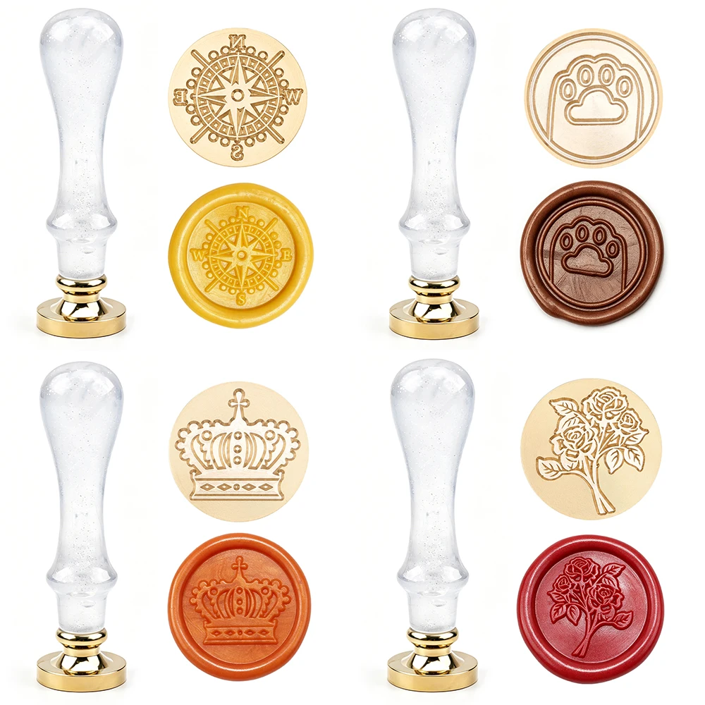 Vintage 25mm Brass Head Wax Seal Stamp with Bubble Handle for Invitations Envelopes Gift Wrap Cards DIY Scrapbooking Envelope