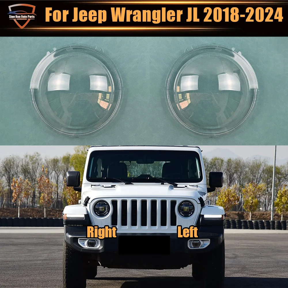 

For Jeep Wrangler JL 2018 2019 2020 2021 2022 2023 2024 Car Headlight Shell Transparent Lampshade Headlamp Cover Lens Plexiglass