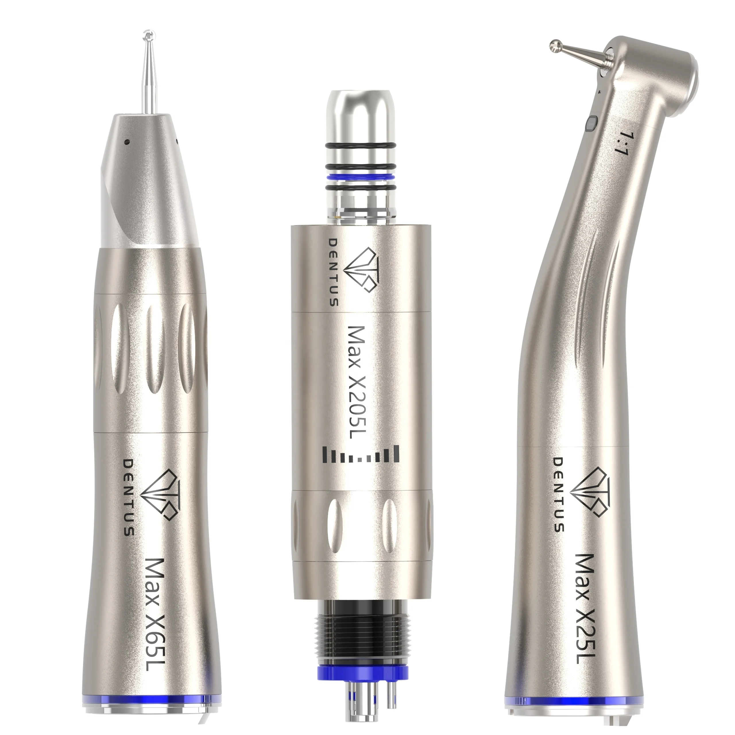 Air Motor M205LG-M4-K LED 2/4/6 Hole Internal Water Spray Kit with 1:1 Straight Contra Angle Den tal Handpiece