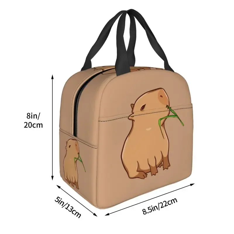 Cute Capybara Insulated Lunch Box for Women Warm Cooler Thermal Bag Outdoor Camping Travel Picnic Food Container Tote