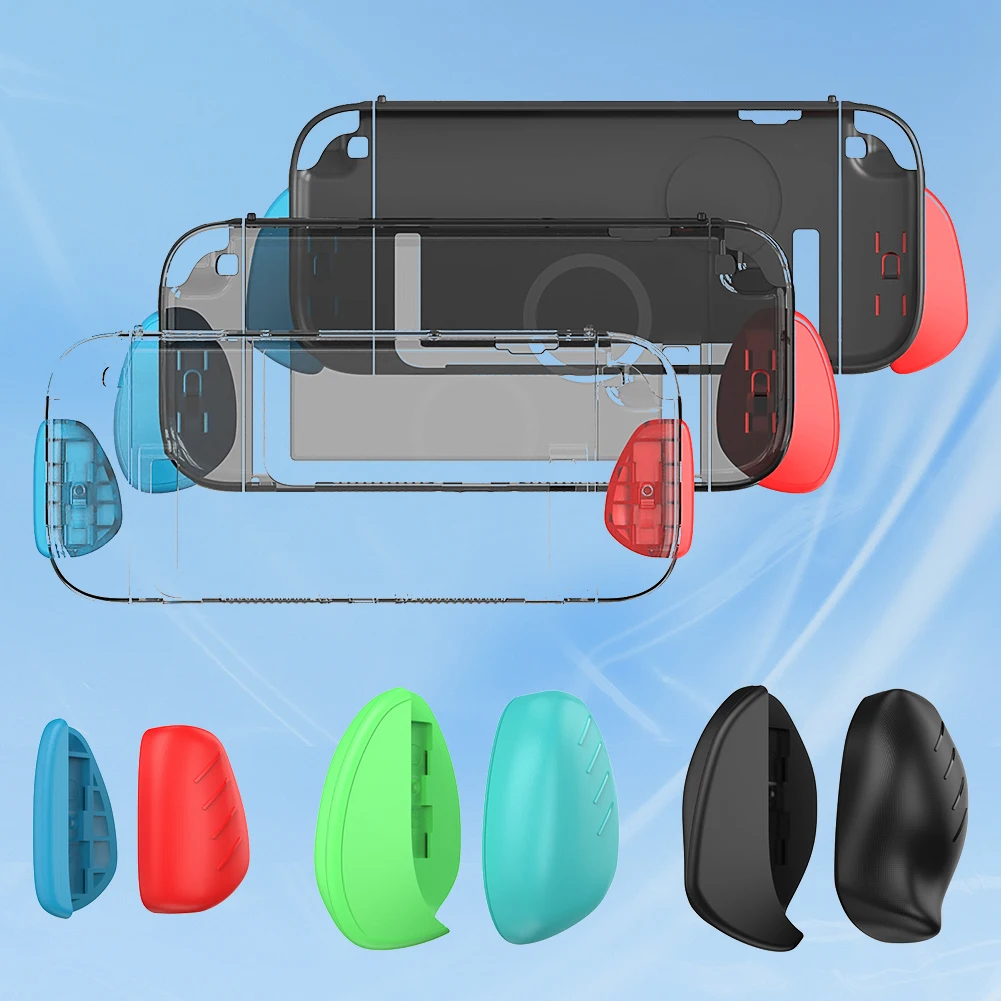 Neu für Nintendo Switch 2: Kristallklare, dockbare Split-Hülle mit ergonomischem, austauschbarem Griff und PC-Hartschutzgehäuse für Switch 2