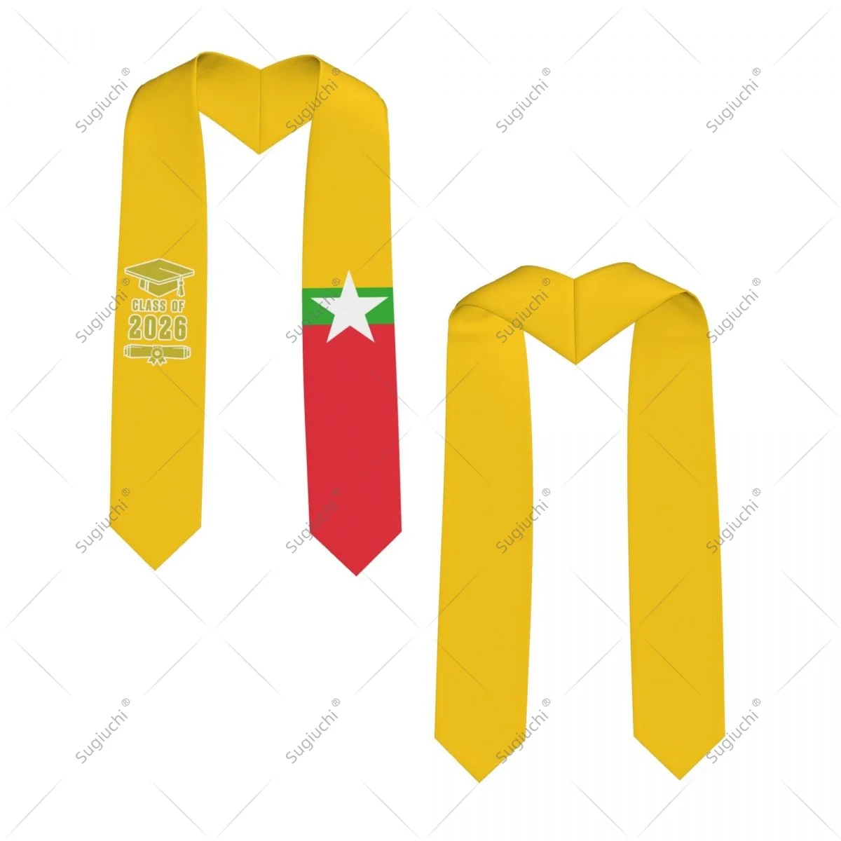 

Myanmar Flag Class Of 2026 Graduation Stole Sash Scarf For International Students Proud Ceremony Adult Unisex