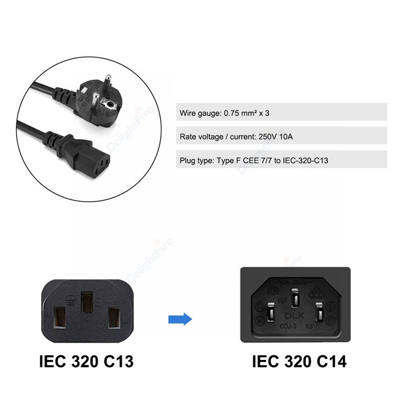 3pin 1.2m 500W UK EU US AU Plug Power Supply 10A Fuse Check The Rice Cooker Power Cord Lead Extension Cable Euro Power Cable