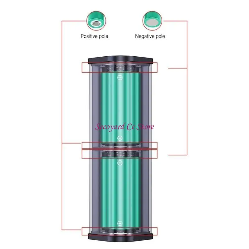 N3UC 6x18650 Power Battery Storage Case Removable Transparent Shell Multiple Protections with Camping Light Not Need Solder