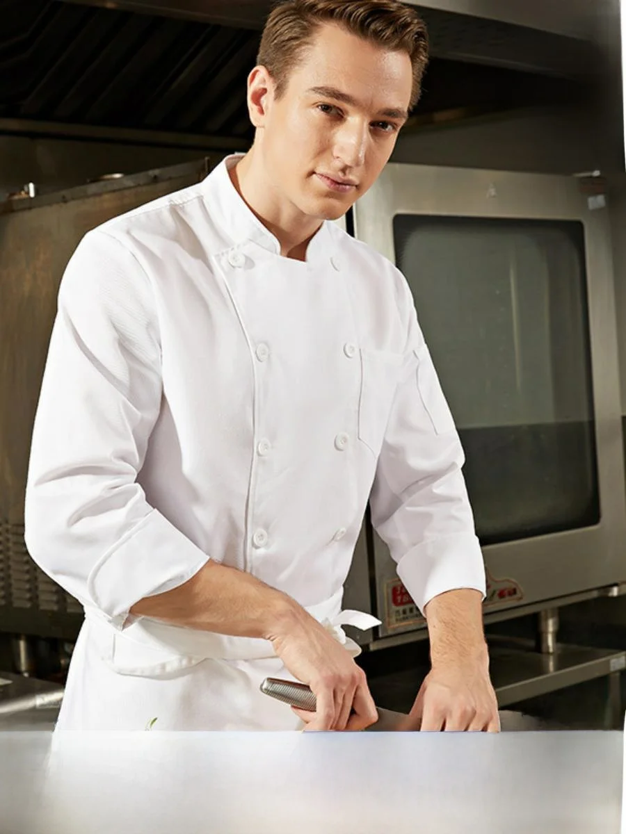 

Мужская униформа для поваров: зимняя рабочая одежда для ресторанов, отелей, кухонь, влагоотводящая, для школ, с длинным и коротким рукавом