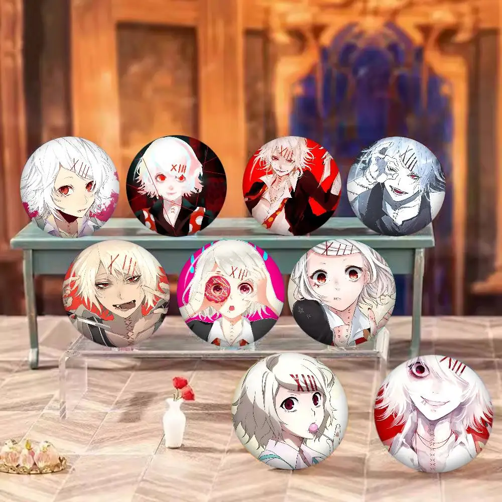Pin de Botón de Anime Juuzou Suzuya Tokyo Ghoul, Broche Hecho a Mano para Ropa, Insignia, Decoración de Mochila, Accesorios de Joyería