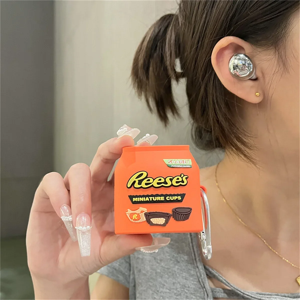 for Samsung Galaxy Buds 2/Buds 2 pro/Buds Live/Buds pro/Buds FE,Cute Creative snack box Design Silicone Headphone case with Hook