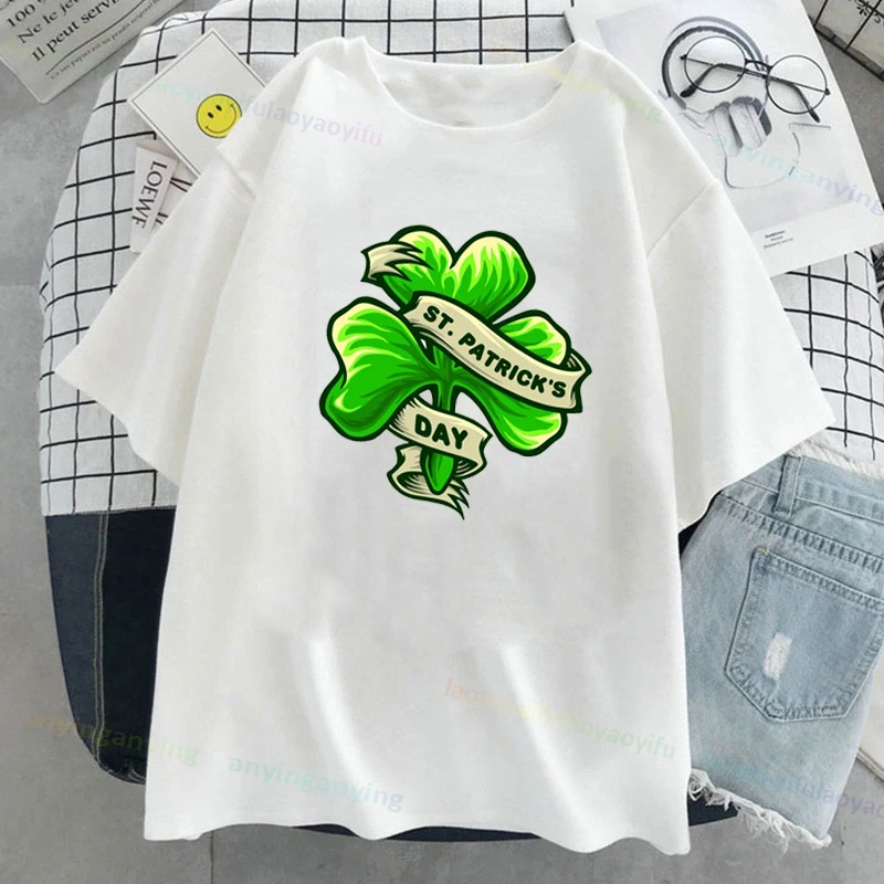 Y2k Hot Sale Lucky  I Love ST Patricks Day Graphic Pattern T Shirt Men Women 100% Cotton Tee Shirt Short Sleeve Tops Streetwear