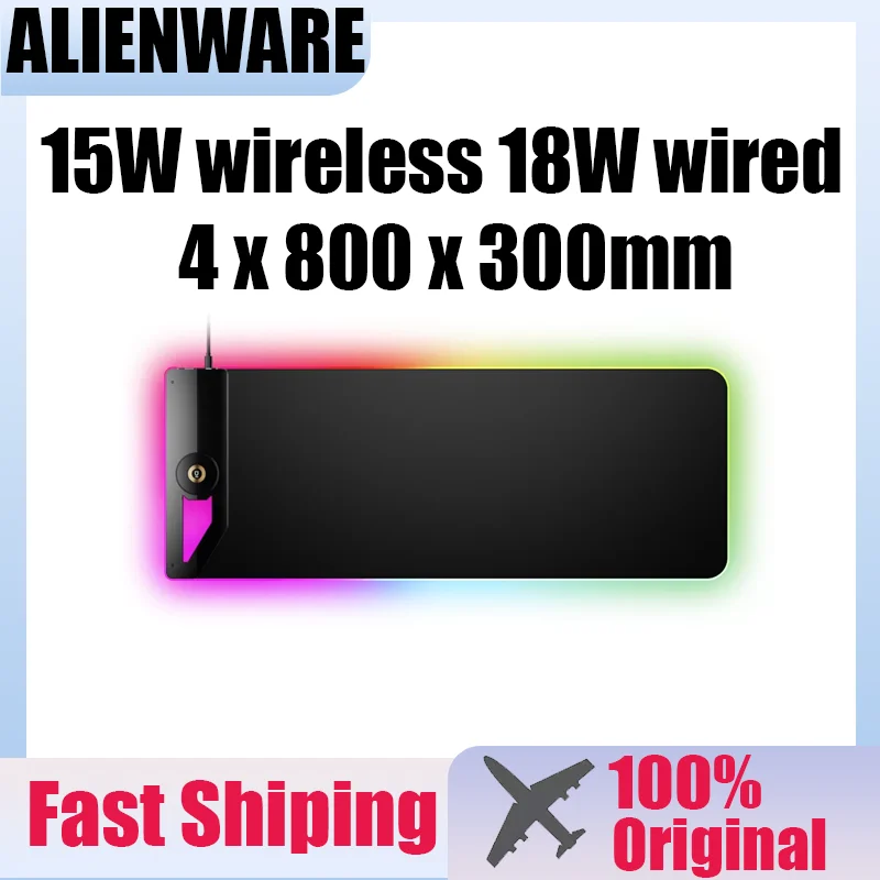 

ALIENWARE Wireless Charging RGB Mouse Pad XXL Large Gaming Mousepad 800x300 Keyboard Gamer Mouse Pad Desk Mat Esports Mouse Mats