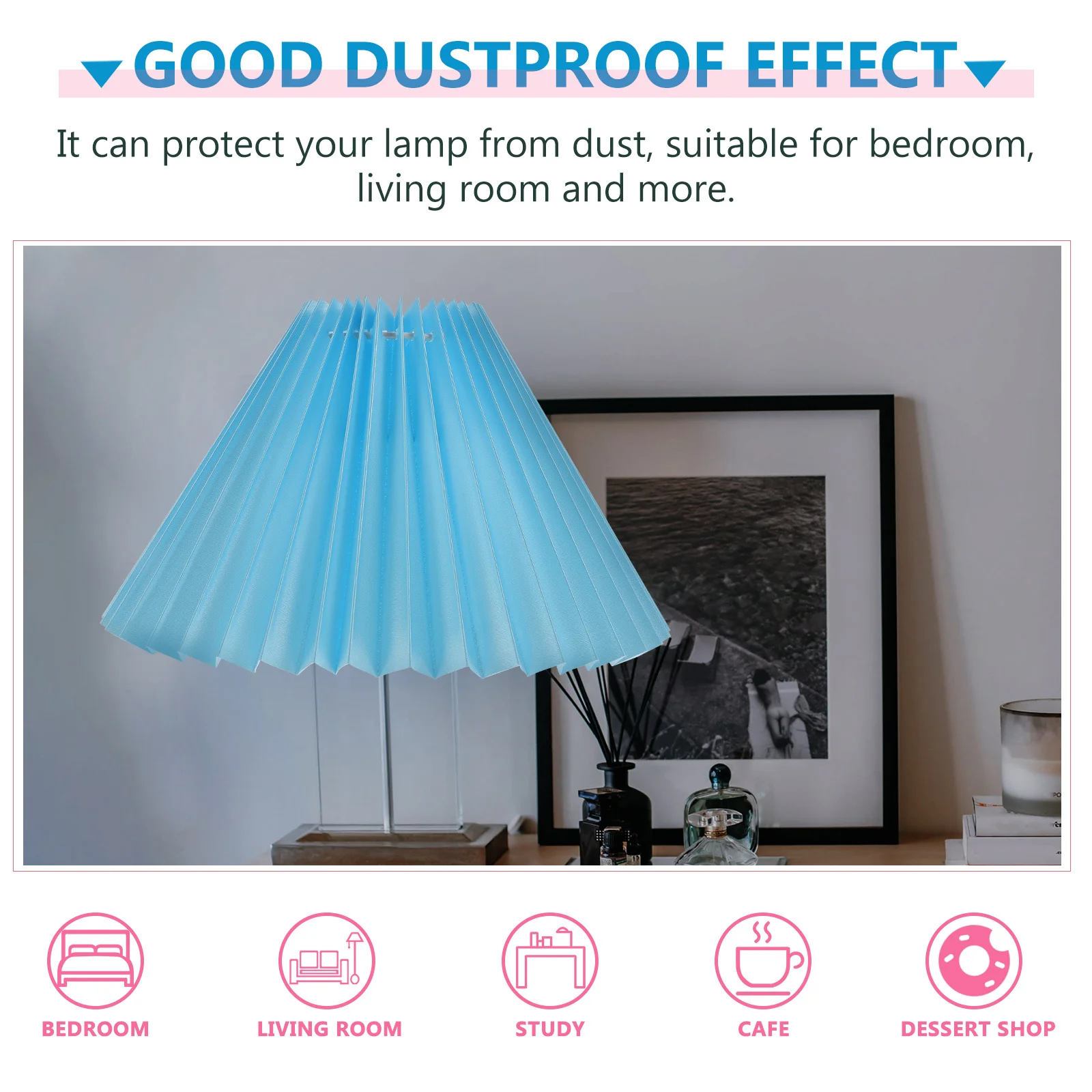 1pc Table Lamp Shade 12 Inch Cloth Iron Durable Pleated Light Cover For Home Bedroom Lamp Accessory Decorative Lighting