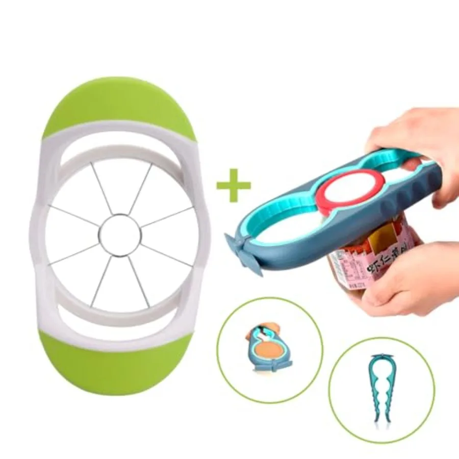 OCEANDEEP Appelsnijder en boorset Roestvrijstalen appelsnijder met zachte grip en verstelbaar potopenergereedschap voor efficiënte F