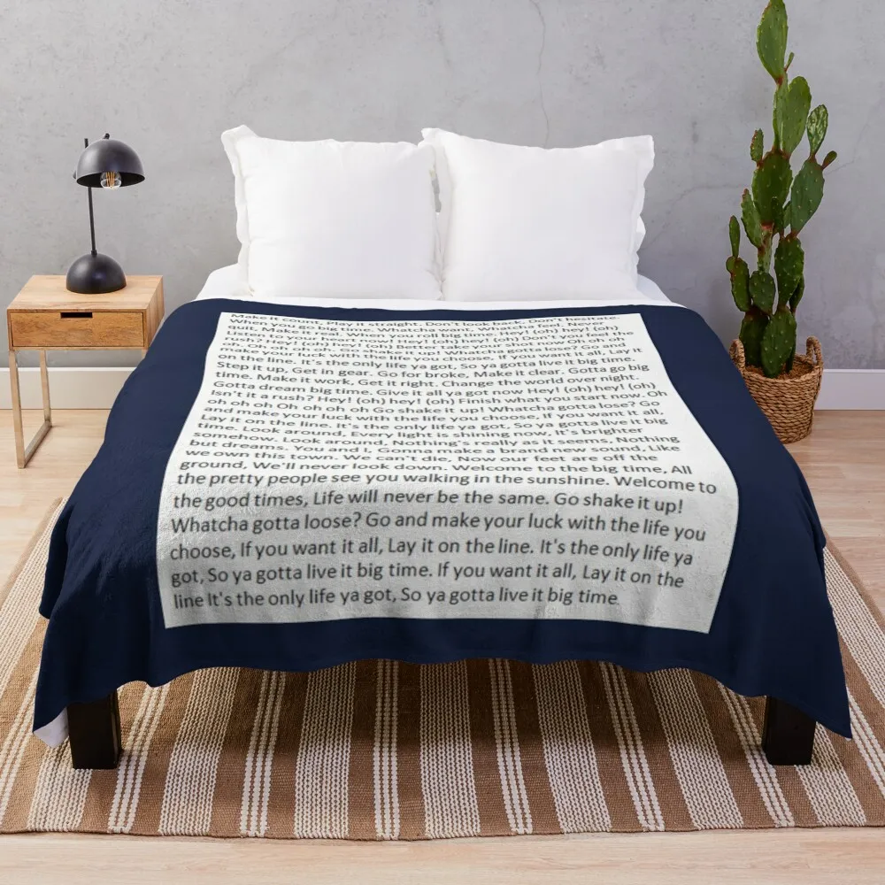 Lyrics to Big Time Rush Throw Blanket Tourist Blanket Retro Blankets