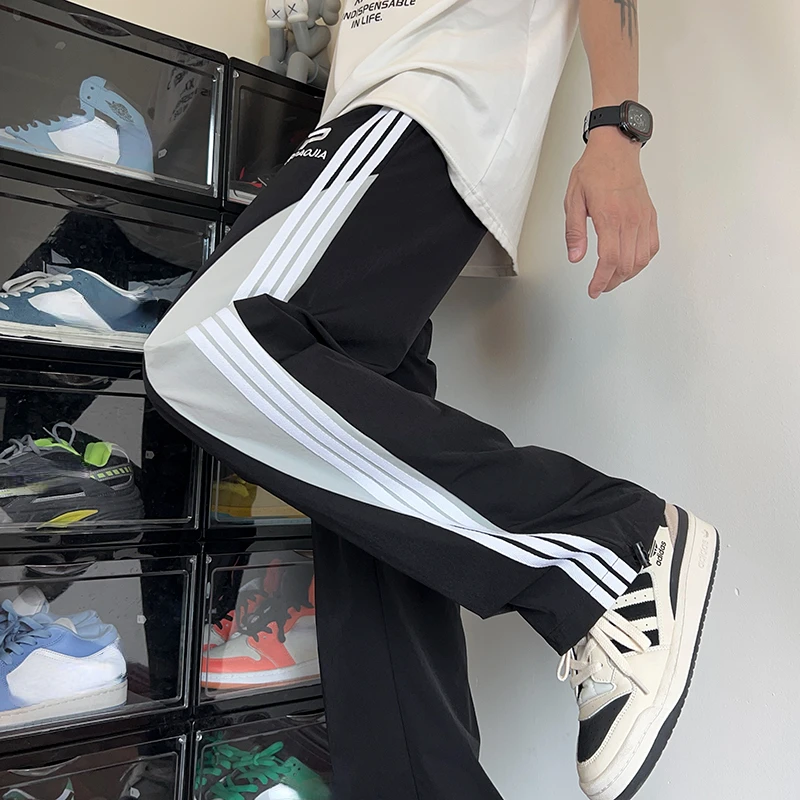 Summer Dopamine Ice Pants Summer Trend Sport Splicing Pants Fashion Quick Dry Sweatpants Men Women Casual Pants