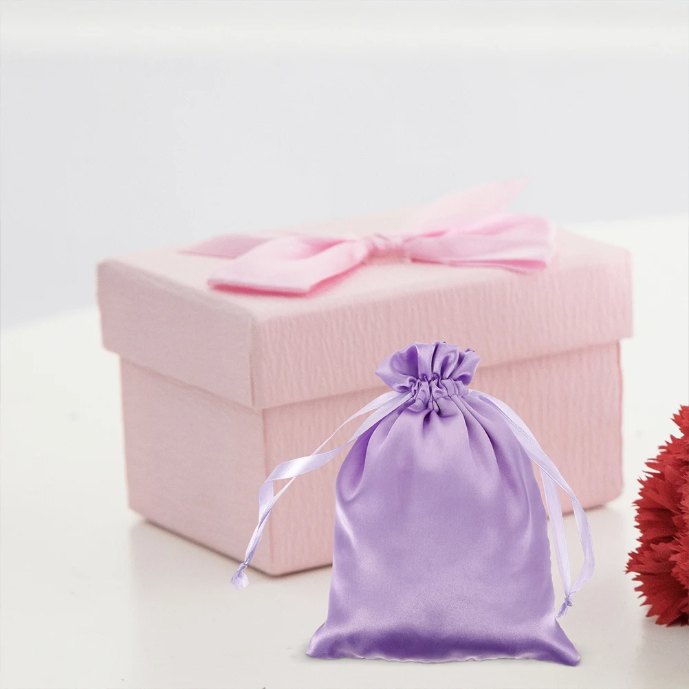 

10pcs Drawstring Makeup Bag Pouch Travel Toiletry Organizer Jewelry Storage Violet Baby Size Portable Lightweight