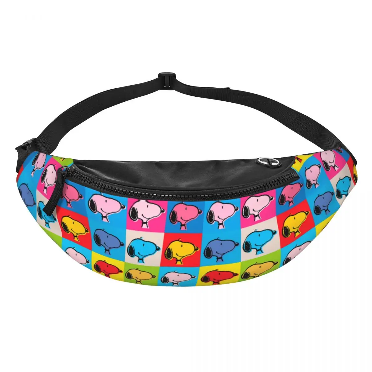 Custom S-Snoopys Collage Fanny Pack for Women Men Cool Crossbody Waist Bag Travel Hiking Phone Money Pouch